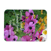 感動的引用文カラフルフローラフラワーガーデン マグネット (横)