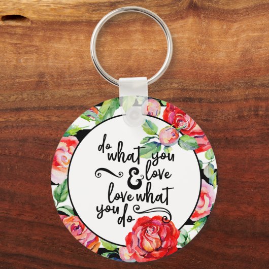 感動的引用文キーチェーンバラやる気を起こさせる キーホルダー (正面)