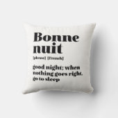 感動的引用文グッドフランスのナイトボンヌイット クッション (裏面)