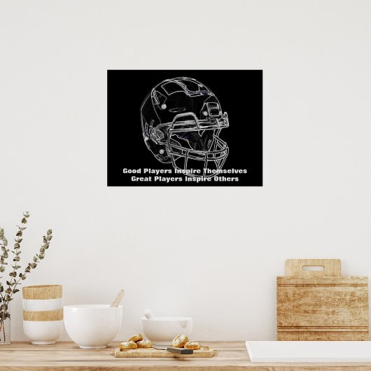 感動的引用文サッカーインスパイアチーム ポスター (キッチン)