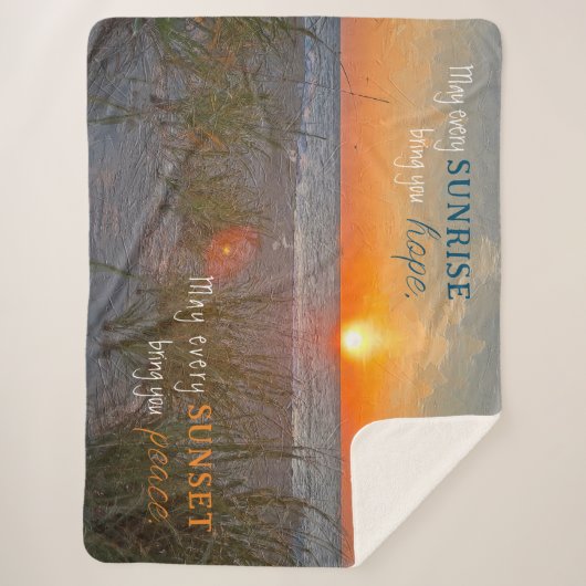 感動的引用文サン絵画ライズ シェルパブランケット (正面)