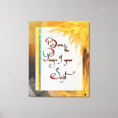 感動的引用文スクリプトのページを書き込む キャンバスプリント (正面)