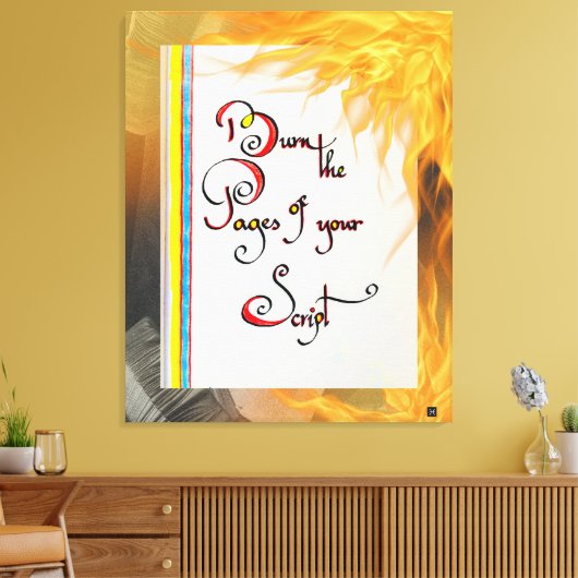 感動的引用文スクリプトのページを書き込む キャンバスプリント (インサイチュ (リビング))