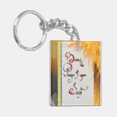 感動的引用文スクリプトのページを書き込む キーホルダー (正面左)