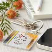 感動的引用文スクリプトのページを書き込む キーホルダー (正面右)