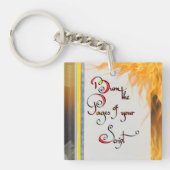 感動的引用文スクリプトのページを書き込む キーホルダー (正面)