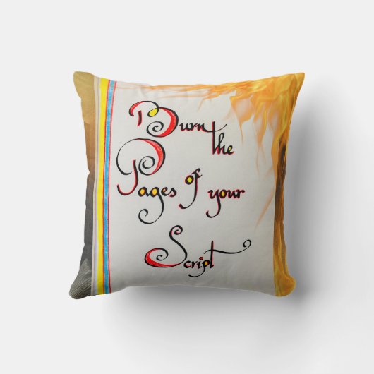 感動的引用文スクリプトのページを書き込む クッション (裏面)