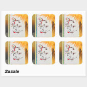 感動的引用文スクリプトのページを書き込む スクエアシール (シート)