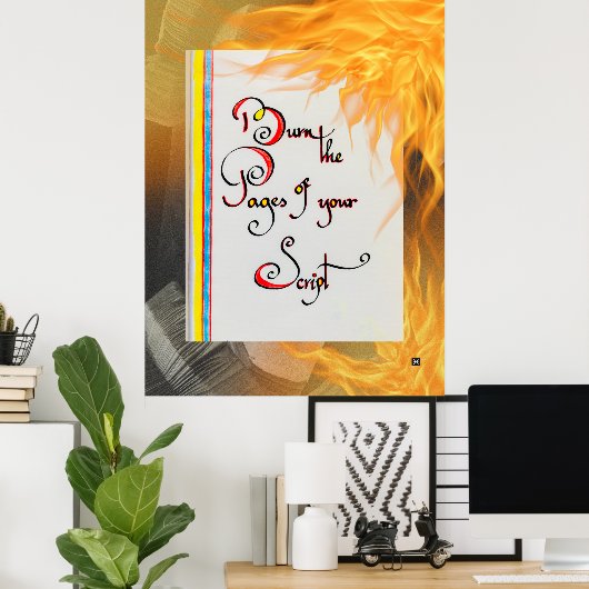 感動的引用文スクリプトのページを書き込む ポスター (ホームオフィス)