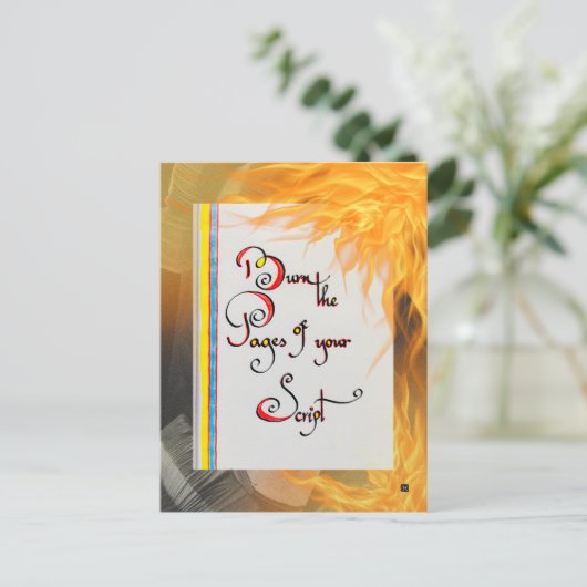 感動的引用文スクリプトのページを書き込む ポストカード (スタンド正面)