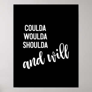 感動的引用文スクリプトタイポグラフィ白黒 ポスター