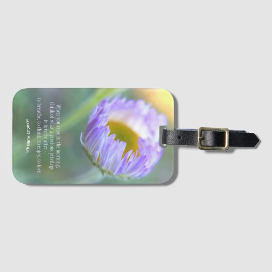 感動的引用文タイポグラフィフローラマクロ写真 ラゲッジタグ (正面横)