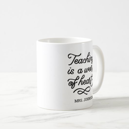 感動的引用文タイポグラフィ先生ギフト コーヒーマグカップ (正面右)