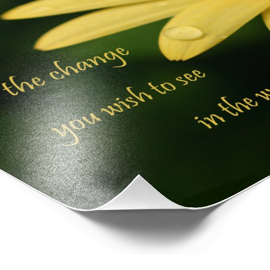 感動的引用文デイジー花写真プリント フォトプリント            (角)