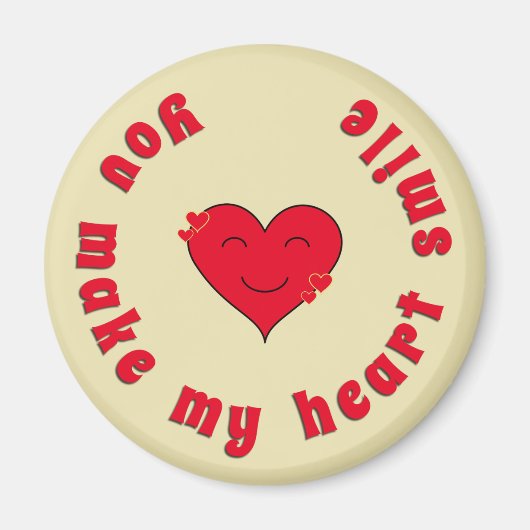 感動的引用文ハートスマイル評価 マグネット (正面)