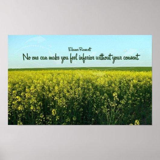 感動的引用文バイエレノールルーズベルト ポスター (正面)