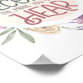 感動的引用文パステルフローラリース ポスター (角)