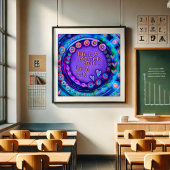 感動的引用文パープルモダンスクールポスター ポスター