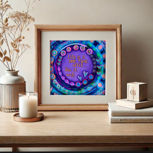 感動的引用文パープルモダンスクールポスター ポスター