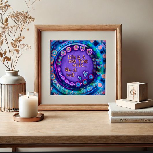 感動的引用文パープルモダンスクールポスター ポスター