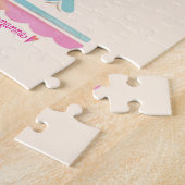 感動的引用文ピンクフローラハッピーウォーターカラー ジグソーパズル (側面)