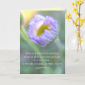 感動的引用文フローラマクロ写真テンプレート カード (黄色い花)