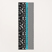 感動的引用文ブルーとブラックフローラヨガマット ヨガマット (正面)