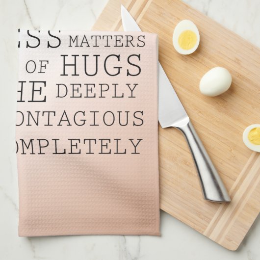 感動的引用文ブルーブラウングラデーション キッチンタオル (四つ折り)