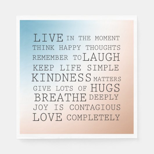 感動的引用文ブルーブラウングラデーション スタンダードランチョンナプキン (正面)