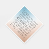 感動的引用文ブルーブラウングラデーション スタンダードランチョンナプキン (角)