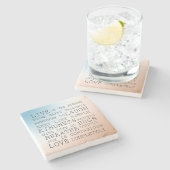 感動的引用文ブルーブラウングラデーション ストーンコースター (横)