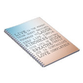 感動的引用文ブルーブラウングラデーション ノートブック (右側)