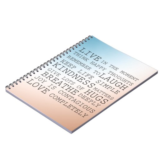 感動的引用文ブルーブラウングラデーション ノートブック (左側)