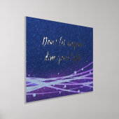 感動的引用文ブルー&パープル 箔ポスター (レイダウン)