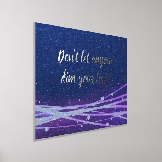 感動的引用文ブルー&パープル 箔ポスター (レイダウン)