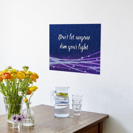 感動的引用文ブルー&パープル 箔ポスター (レイダウン (キッチン))