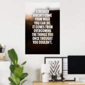 感動的引用文プリント「強さが来ない ポスター (ホームオフィス)