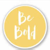 感動的引用文ベはっきりしたイエロタイポグラフィ シール (正面)