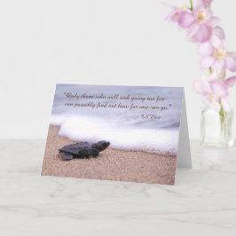 感動的引用文ベビーシータートルサンド海 カード