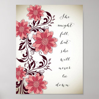 感動的引用文ポスター – 横にならない ポスター