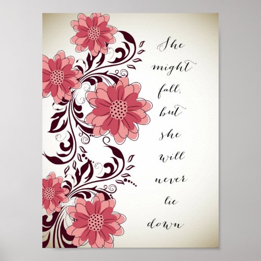 感動的引用文ポスター – 横にならない ポスター (正面)