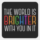 感動的引用文メンタルヘルス勇気付けられる スクエアシール (正面)