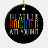 感動的引用文メンタルヘルス勇気付けられる セラミックオーナメント (正面)