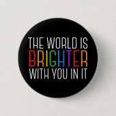 感動的引用文メンタルヘルス勇気付けられる 缶バッジ (正面)