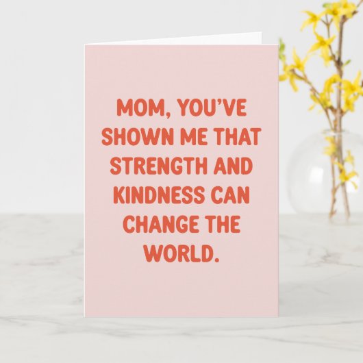 感動的引用文モダンお母さんの日 カード (黄色い花)