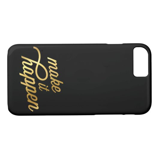 感動的引用文モダンタイポグラフィレトロ金ゴールド Case-Mate iPhoneケース (裏面(横))