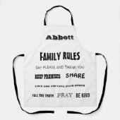 感動的引用文ライフファミリールール エプロン (正面)