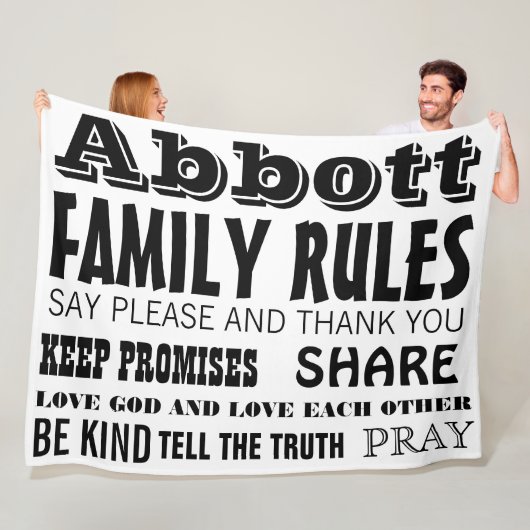 感動的引用文ライフファミリールール フリースブランケット (インサイチュ)