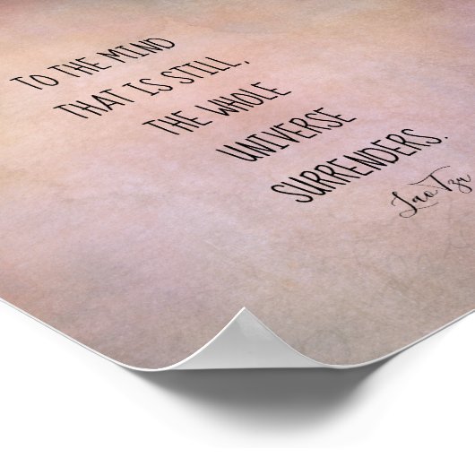 感動的引用文ラオツ暖か動揺していトーン ポスター (角)