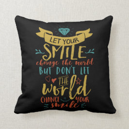 感動的引用文レット私たちのスマイルは世界を変える クッション